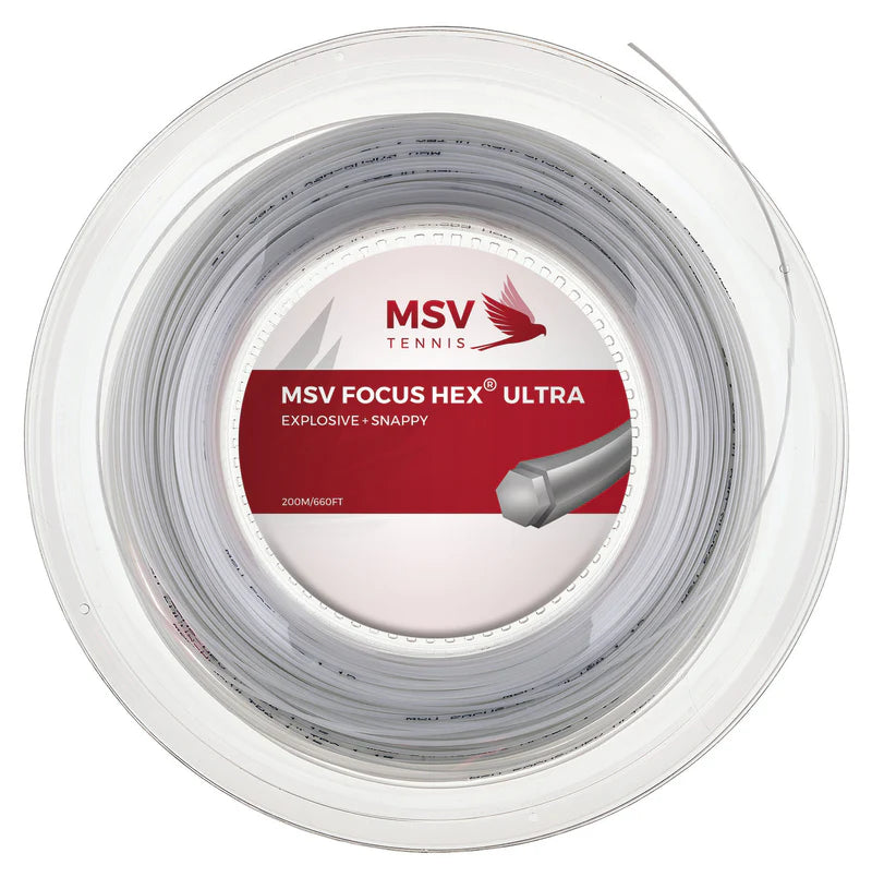 MSV Focus Hex Ultra Tennis String 200m 16/1.30mm - White