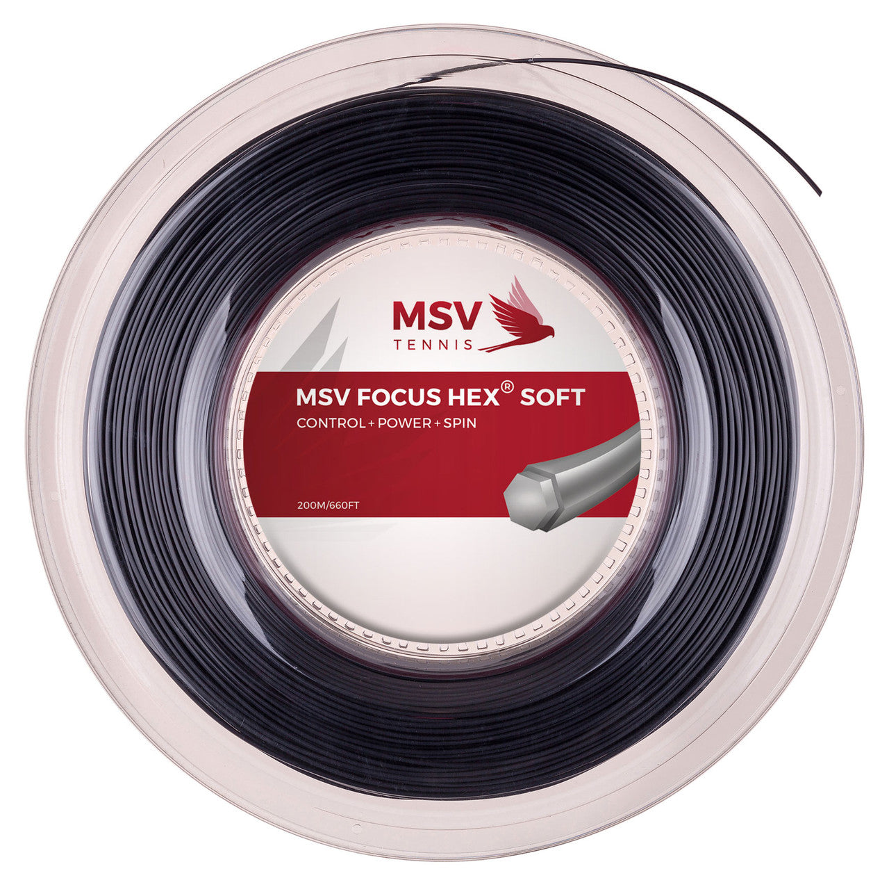 MSV FOCUS HEX Soft Tennis String 200m 1,30mm Black