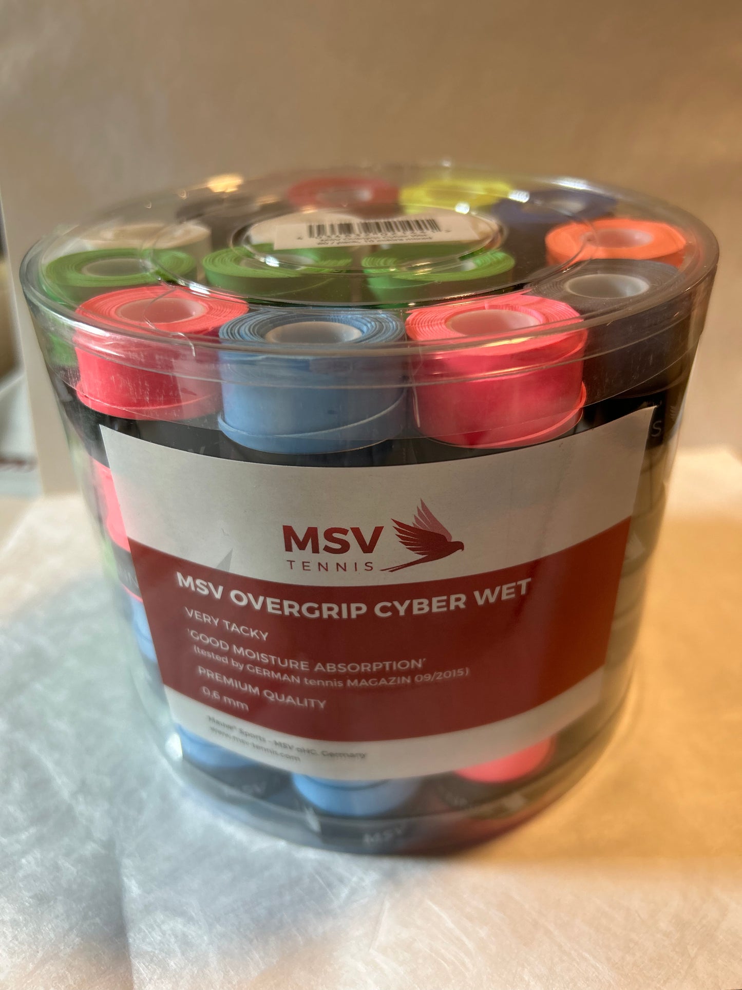 MSV Overgrip Cyber Wet, 60/pack, 10 colors incl Black and White