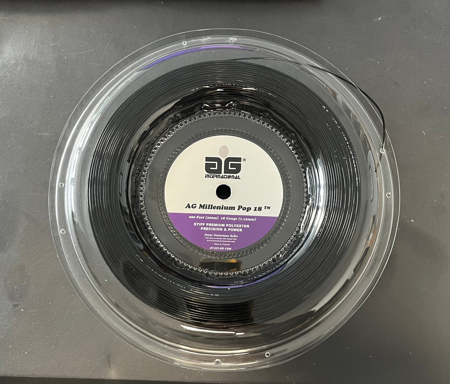 AG Millenium Pop Tennis String Reel-18- Black