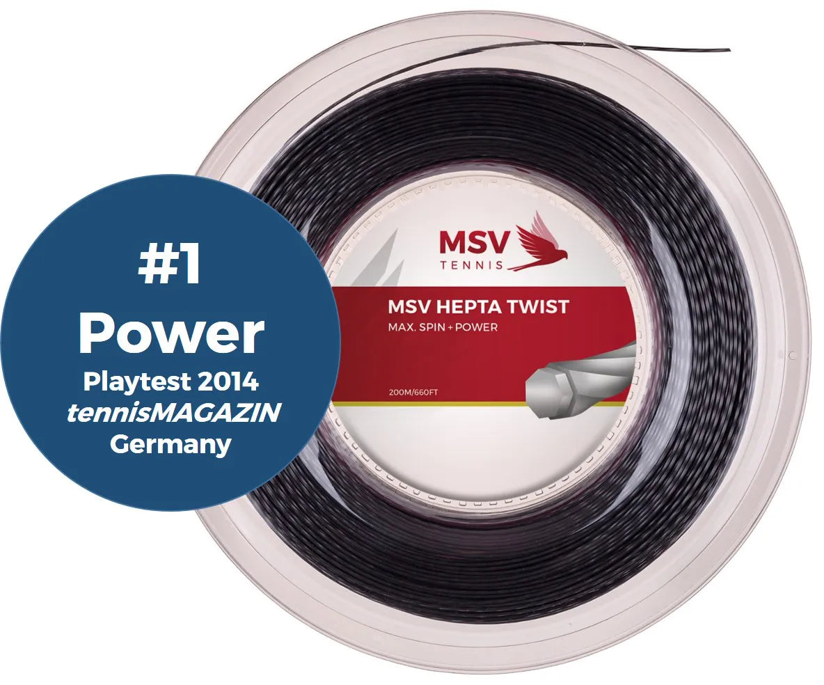 MSV Hepta Twist Tennis String 200m 1,25mm anthracite