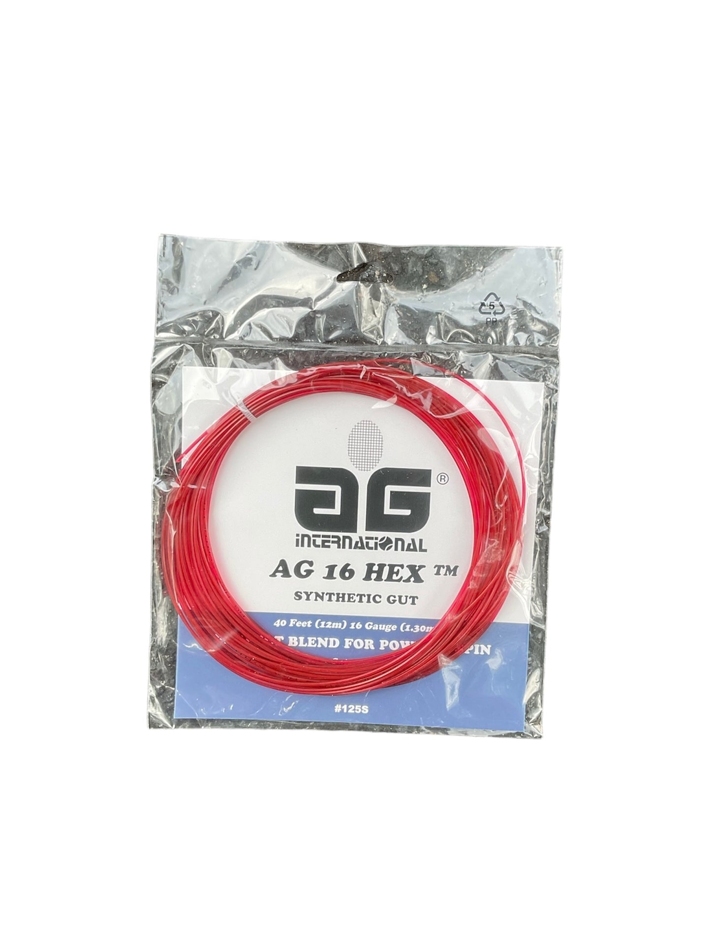 AG 16 Hex Synthetic Gut Tennis String Set - Red