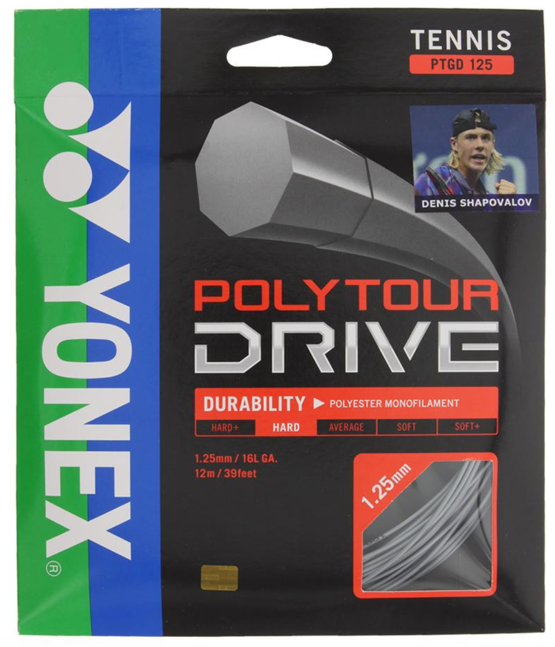 Yonex Poly Tour Drive 125/16L Tennis String Set Silver