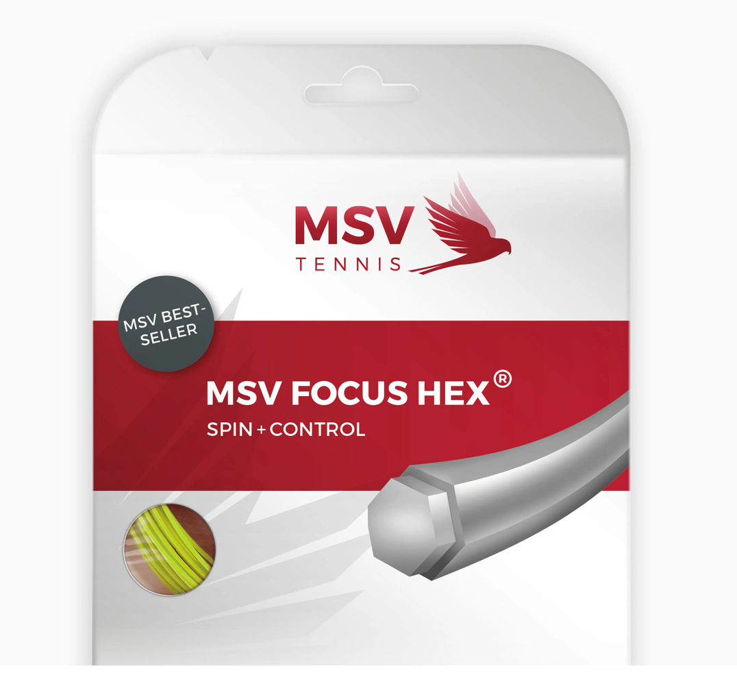 MSV Focus Hex Tennis String 12m 16I/1.23mm - Neon Yellow