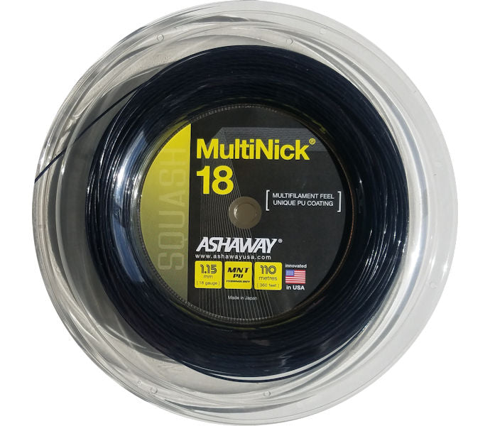 Ashaway MULTINICK 18 BLACK 360' Squash String Reel