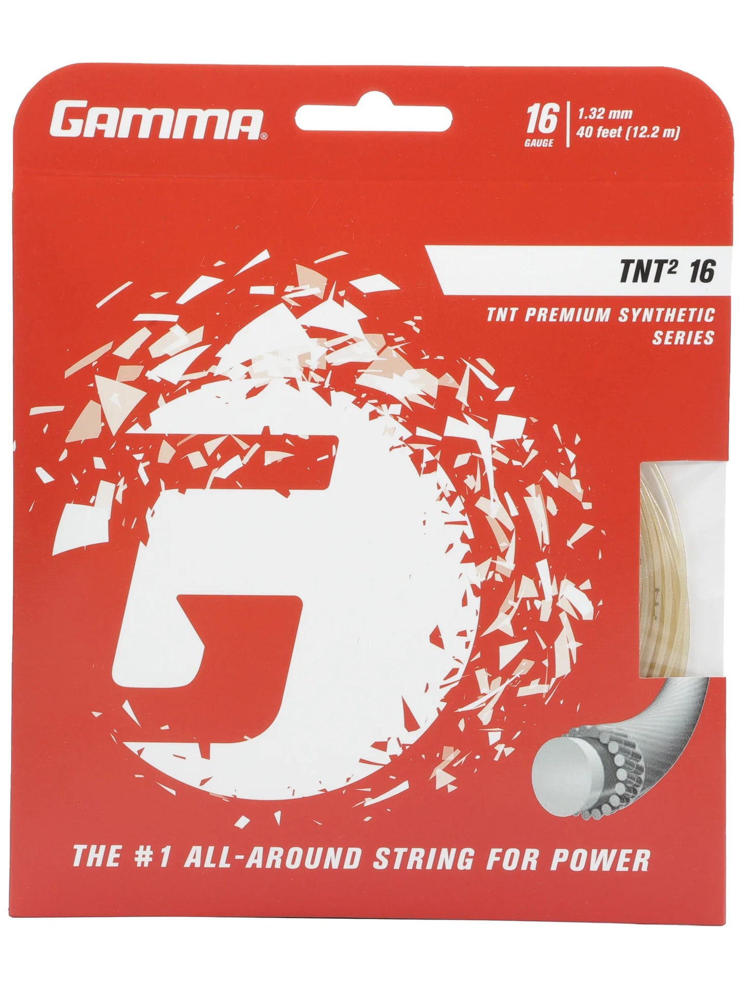 GAMMA TNT2 16G Tennis String Set - White