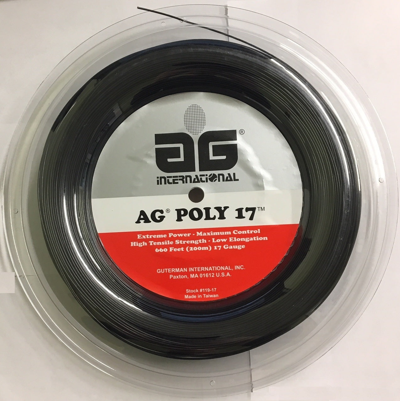 AG Poly 17 Tennis String Reel - Black