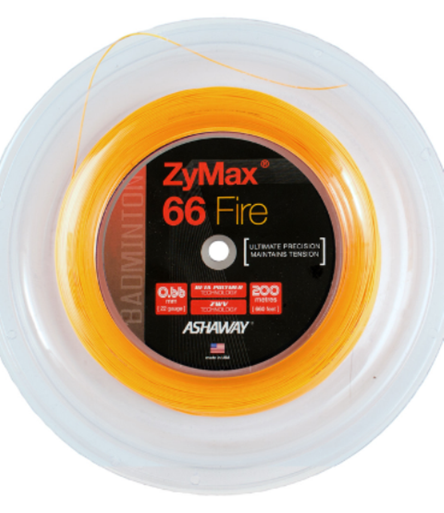 Ashaway ZyMax 66 Fire Badminton String Reel-Fire Orange