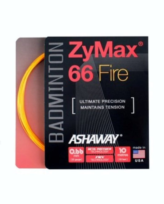 Ashaway ZyMax 66 Fire Badminton String Set-Fire Orange