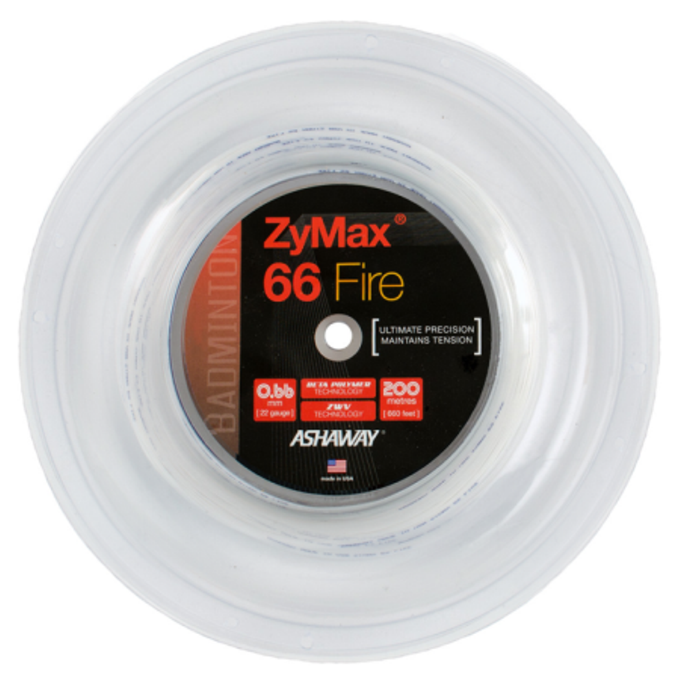 Ashaway ZyMax 66 Fire Power Badminton String Reel-Ivory White