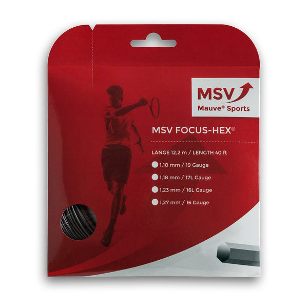 MSV Focus HEX Tennis String Set, 1.23 Gauge, Black