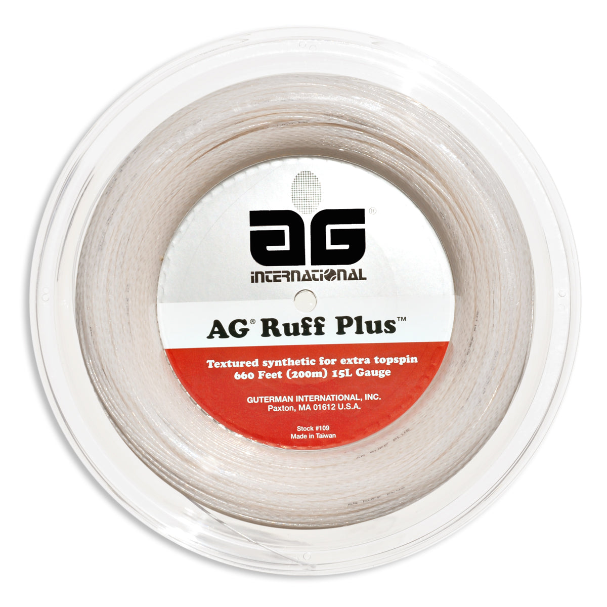 AG Ruff Plus Tennis String Reel-15L-White