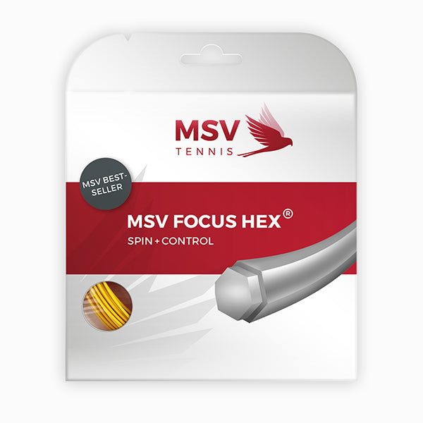 MSV Focus Hex Tennis String 12m Gauge: 16l/1.23mm - Yellow