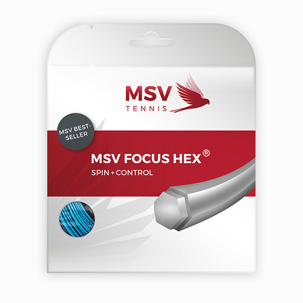 MSV Focus Hex Tennis String 12m 16I/1.23mm - Sky Blue