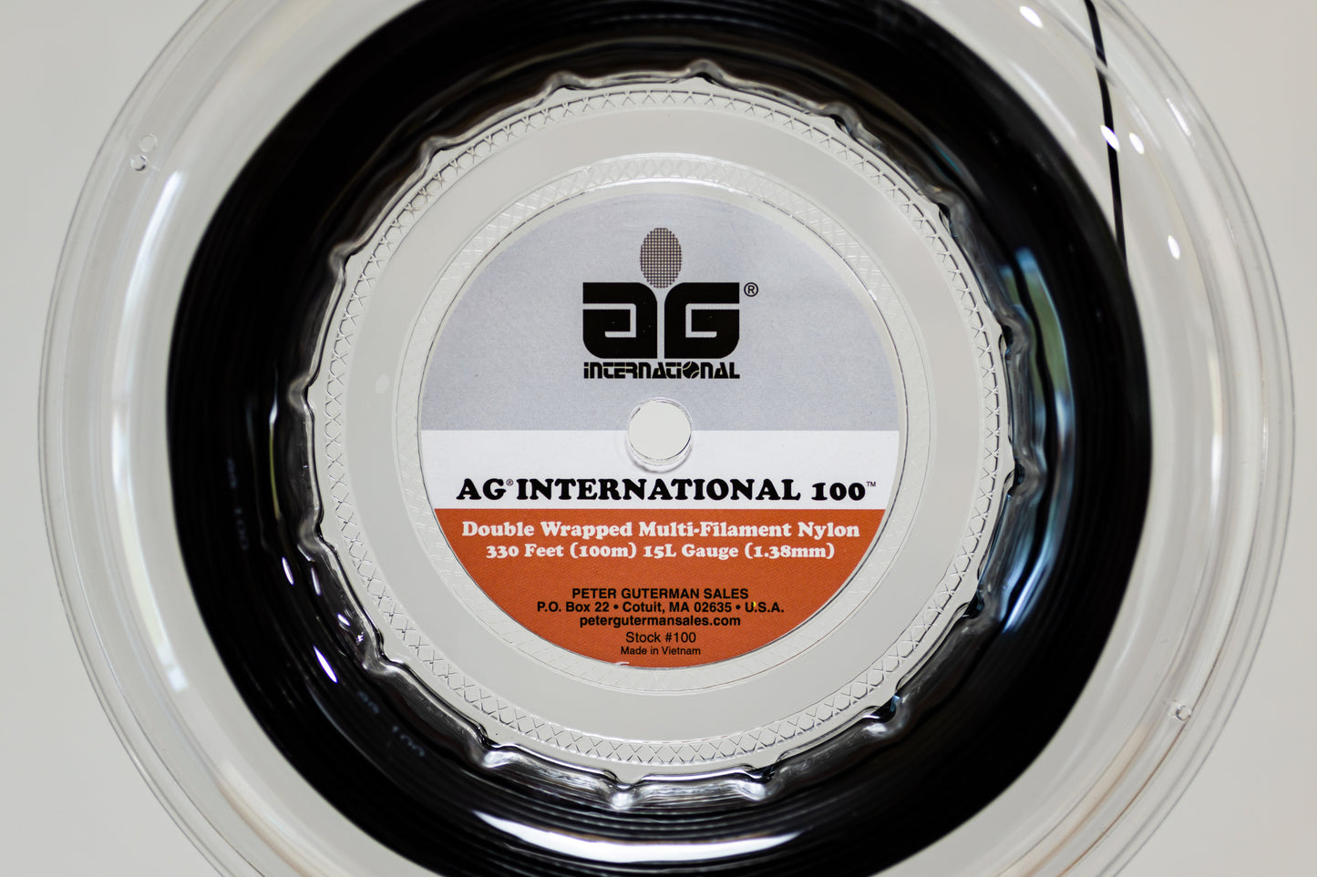 AG 100 Nylon Black Double Wrapped 330' Reel - Tennis String