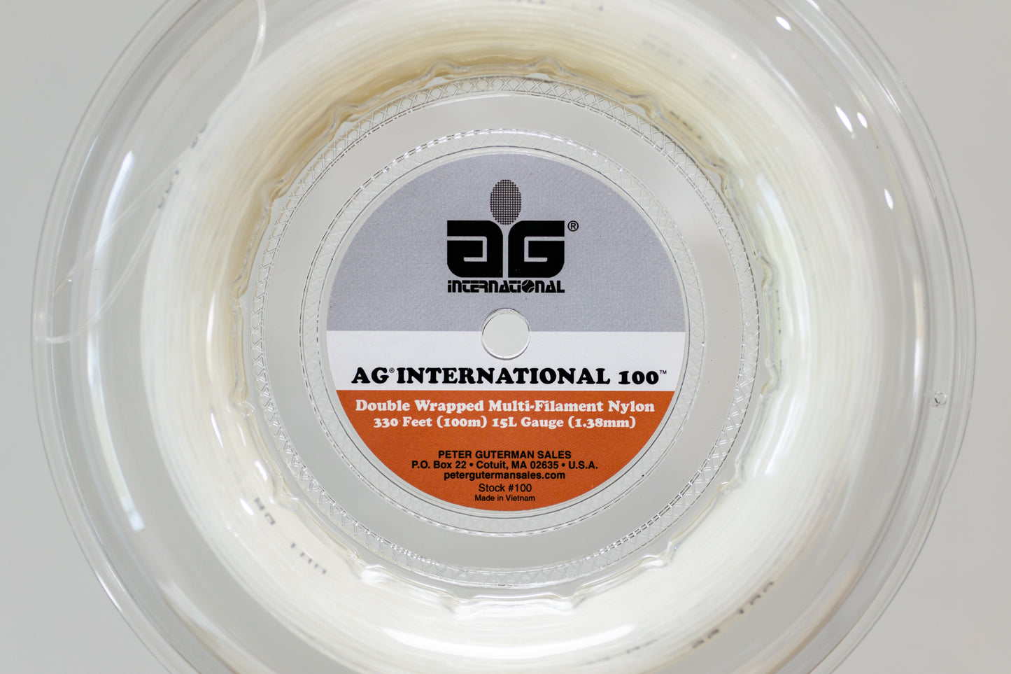 AG Nylon White Double Wrapped 330' Reel - Tennis String