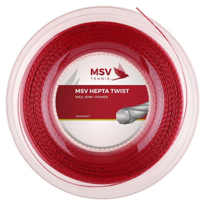 MSV Hepta Twist Tennis String 200m 1,25mm red