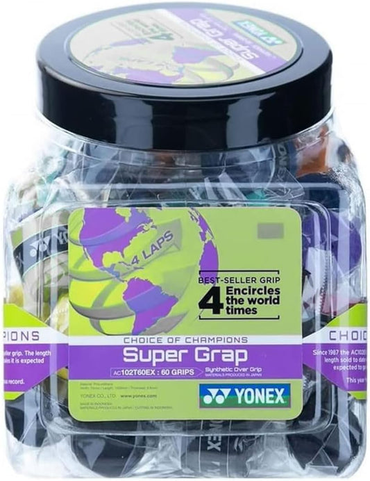 YONEX Super Grap Overgrip (60 count), Assorted