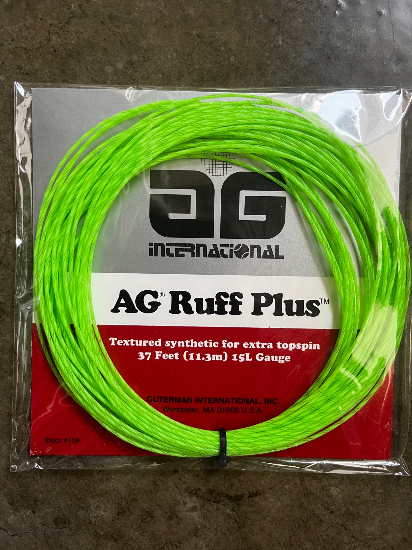 AG RUFF PLUS 15L Tennis String Set- Neon Green