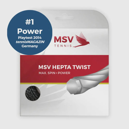 MSV Hepta Twist Tennis String Set, 1.25 Gauge,  Anthracite