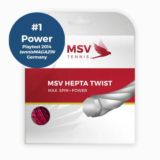 MSV Hepta Twist Tennis String 12m 1,25mm red