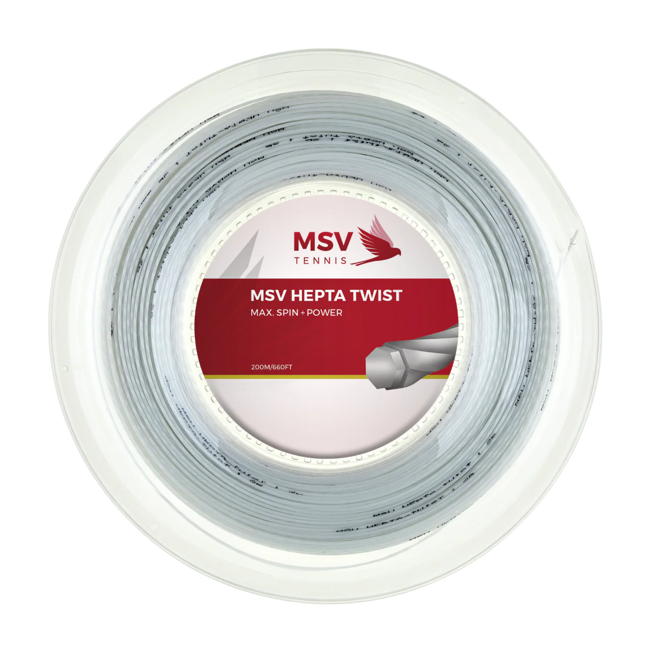 MSV Hepta Twist Tennis String 200m 1.25mm white