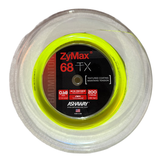 Ashaway Zymax 68 TX Badminton String Reel OPTIC YELLOW (200m)
