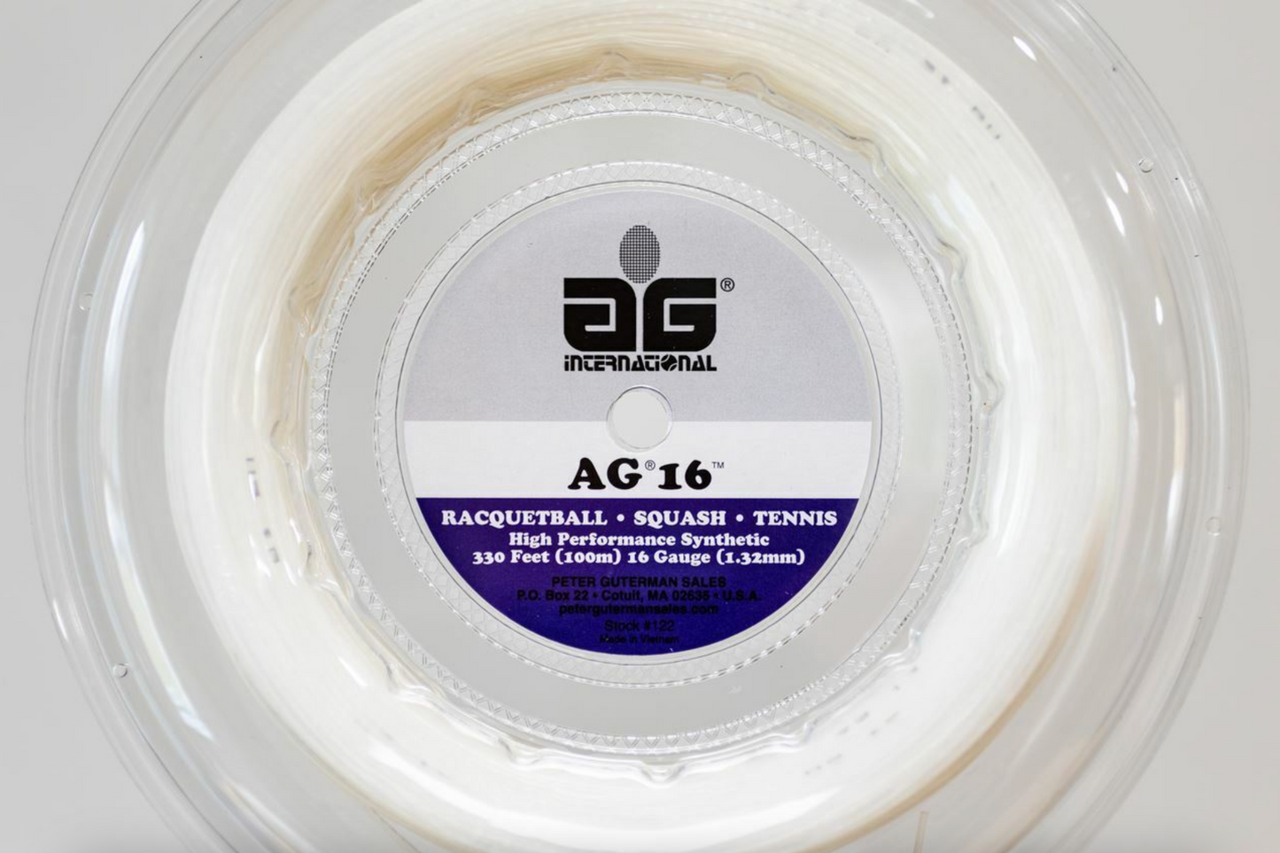 AG 16 Synthetic Gut Tennis String Reel-16-White