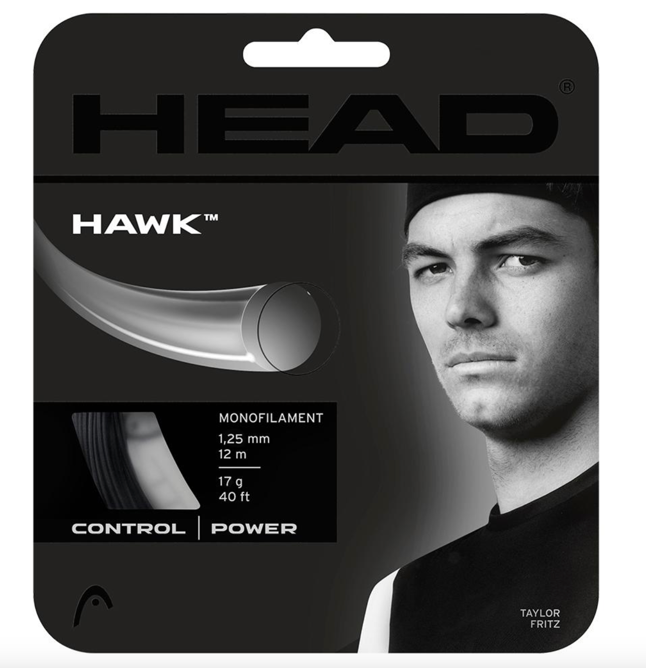 Head Hawk 17G/1.25mm Tennis String Set - Black