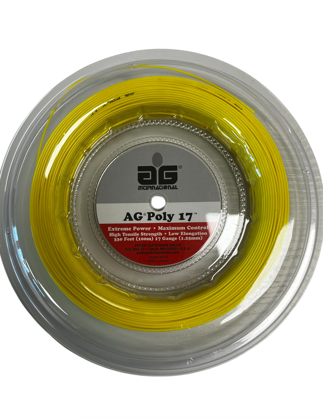 AG Poly 17G Tennis String Reel 330' - Yellow