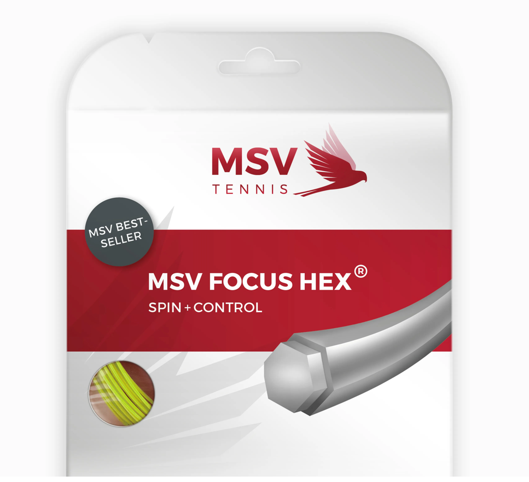 MSV Focus HEX Tennis String 12 m 1.27 mm - Neon Yellow