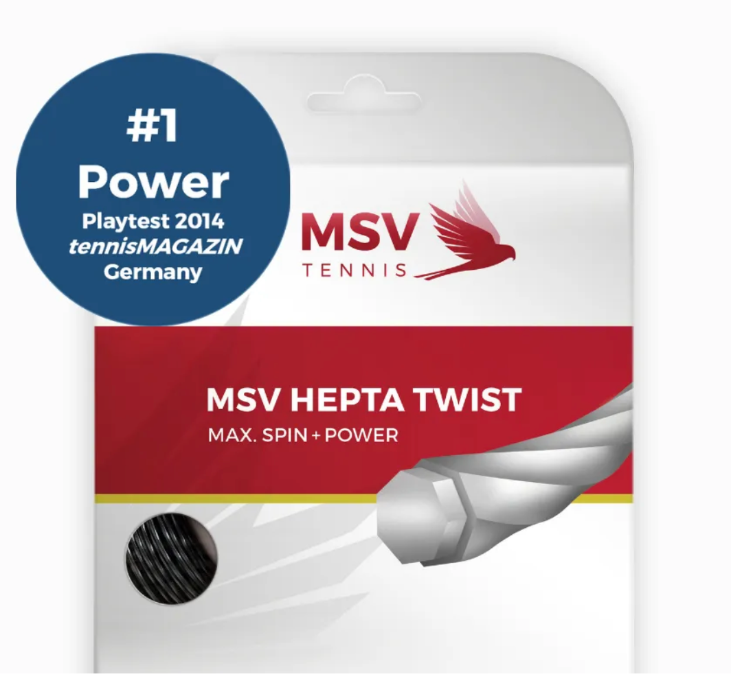 MSV Hepta Twist Tennis String 12m 1.20mm - Anthracite