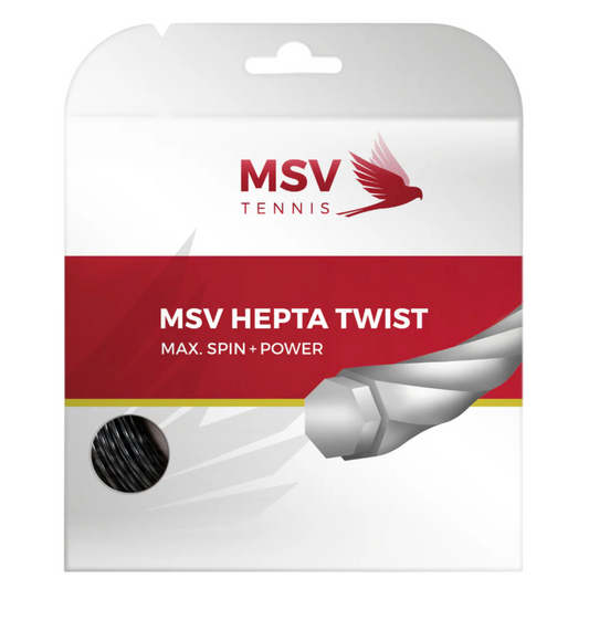 MSV Hepta Twist Tennis String 12m 1.15 mm Anthracite