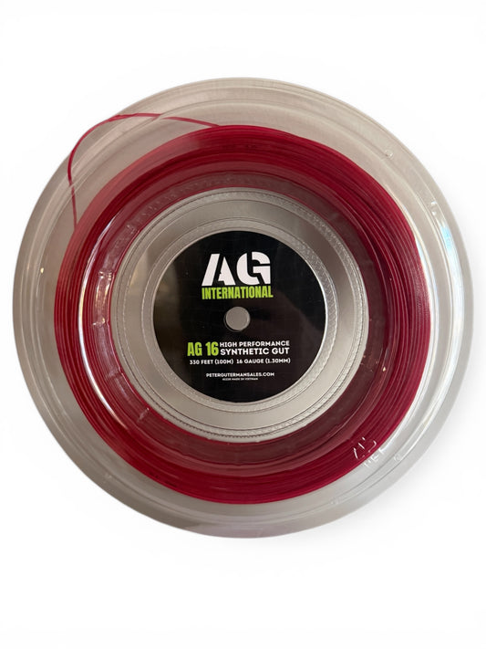 AG 16 Synthetic Gut Tennis String Reel-16-Red