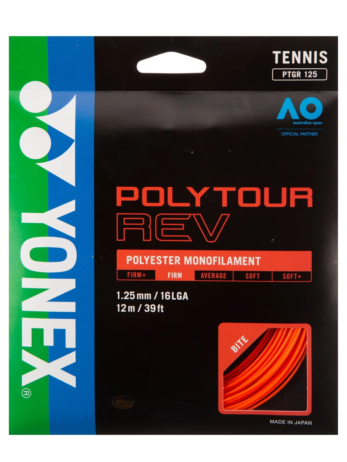 Yonex POLYTOUR REV Orange 16L/1.25 Tennis String Set