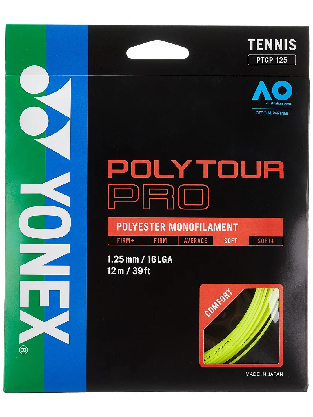 Yonex POLYTOUR PRO 16L/1.25 String Neon Yellow