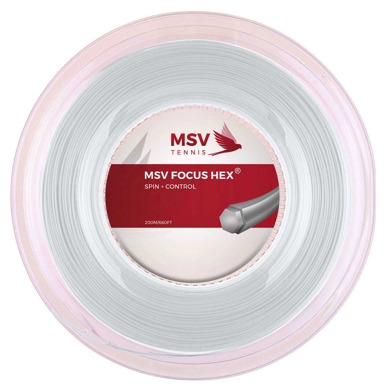 MSV Focus HEX® Tennis String 200m 1,18mm white