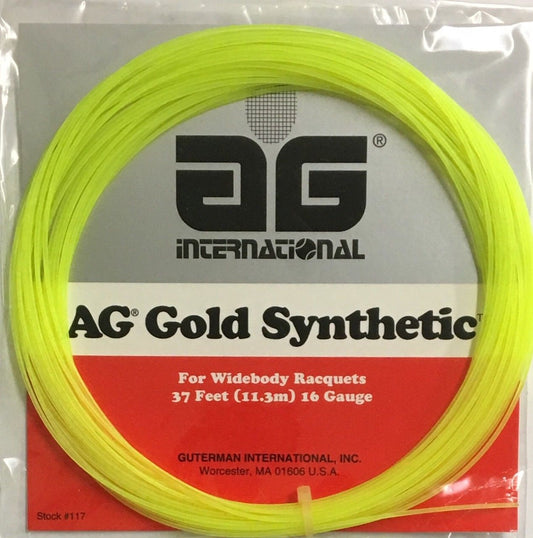 AG Gold Synthetic 16G Tennis String Set - Yellow