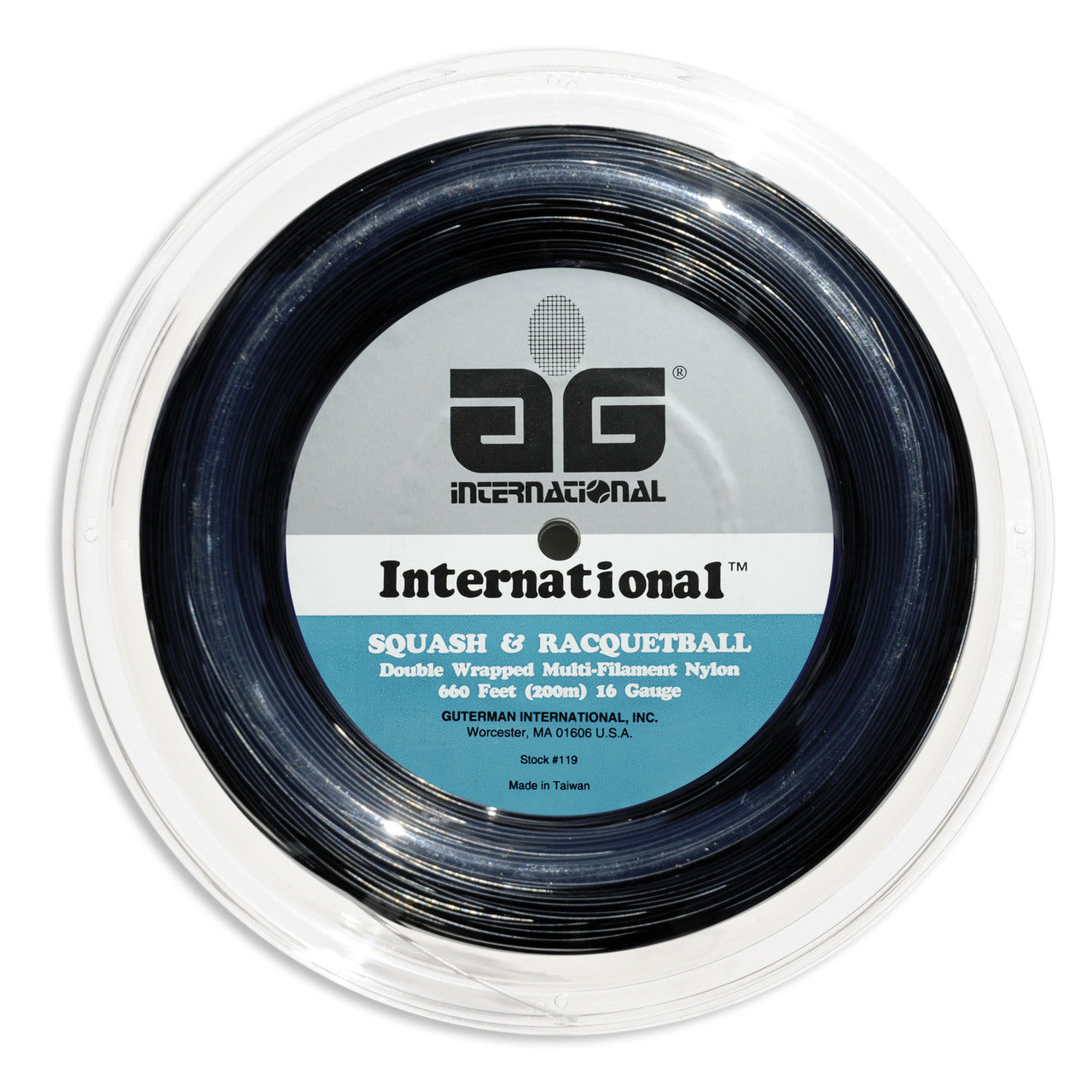 AG International Nylon Squash and Racquetball String Reel-Black