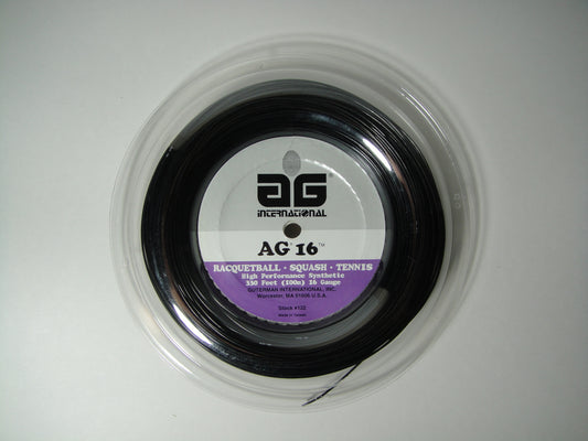 AG 16 Synthetic Gut Tennis String Reel-16-Black