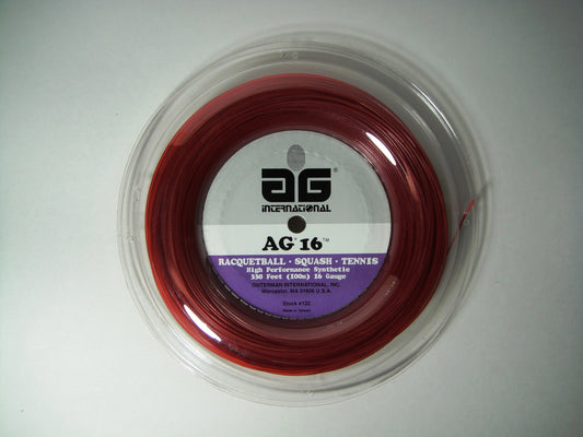 AG 16 Synthetic Gut Tennis String Reel-16-Red