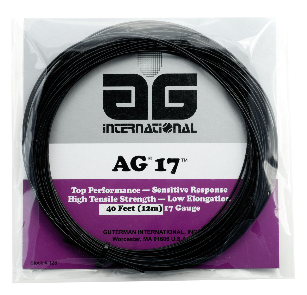 AG 17 Synthetic Gut Tennis String Set-Black