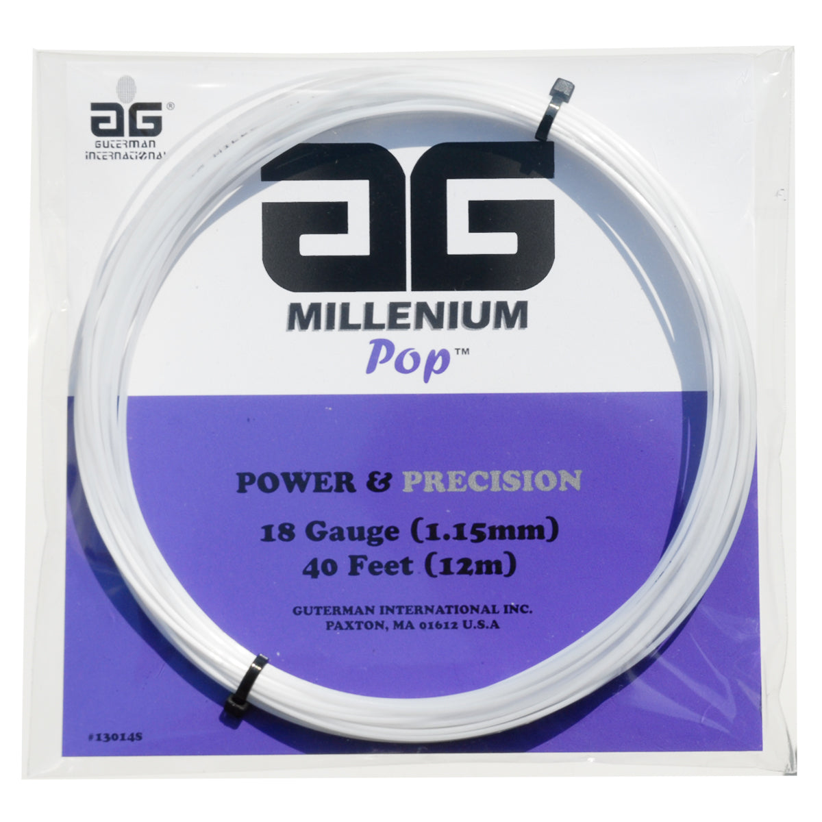 AG Millenium Pop Tennis String Set-18-White