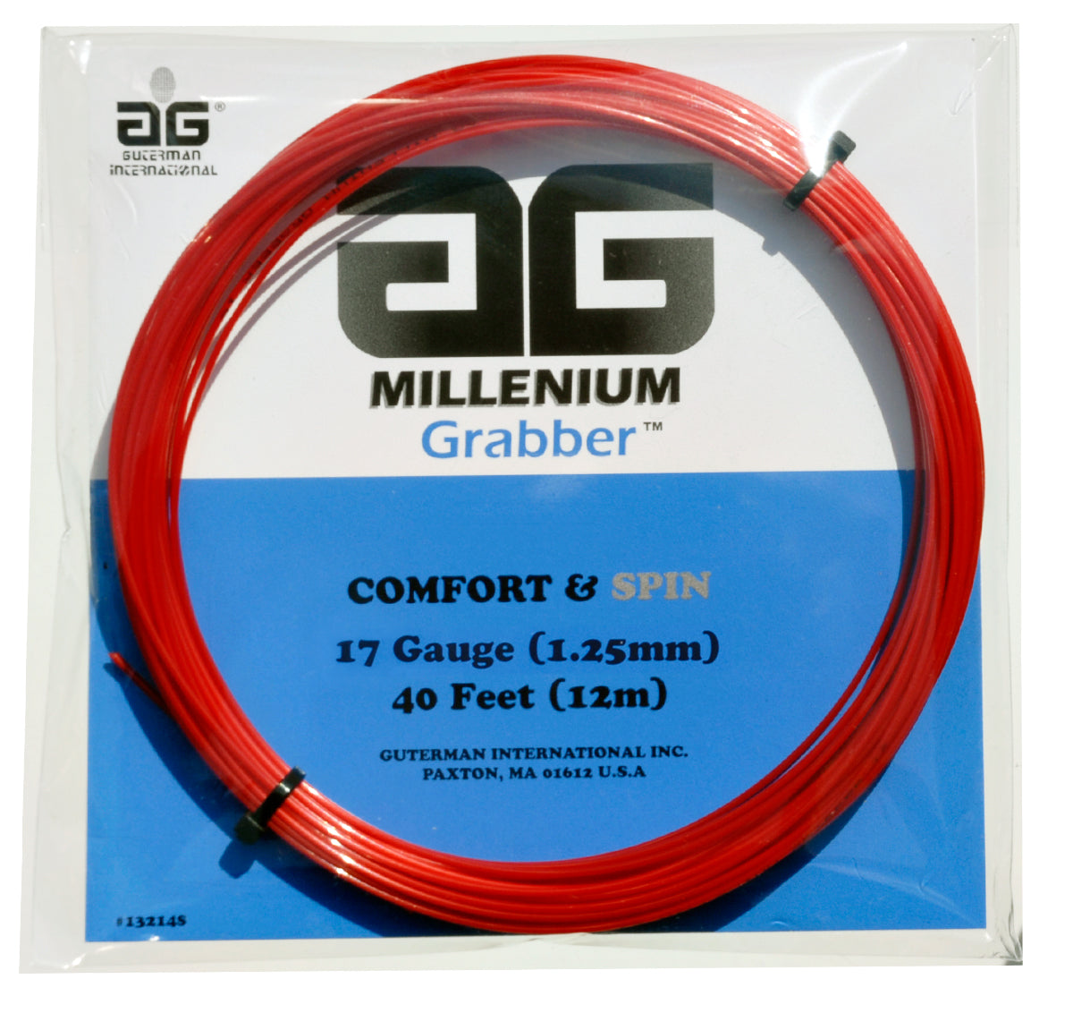 AG Millenium Grabber Tennis String Set-17-Red