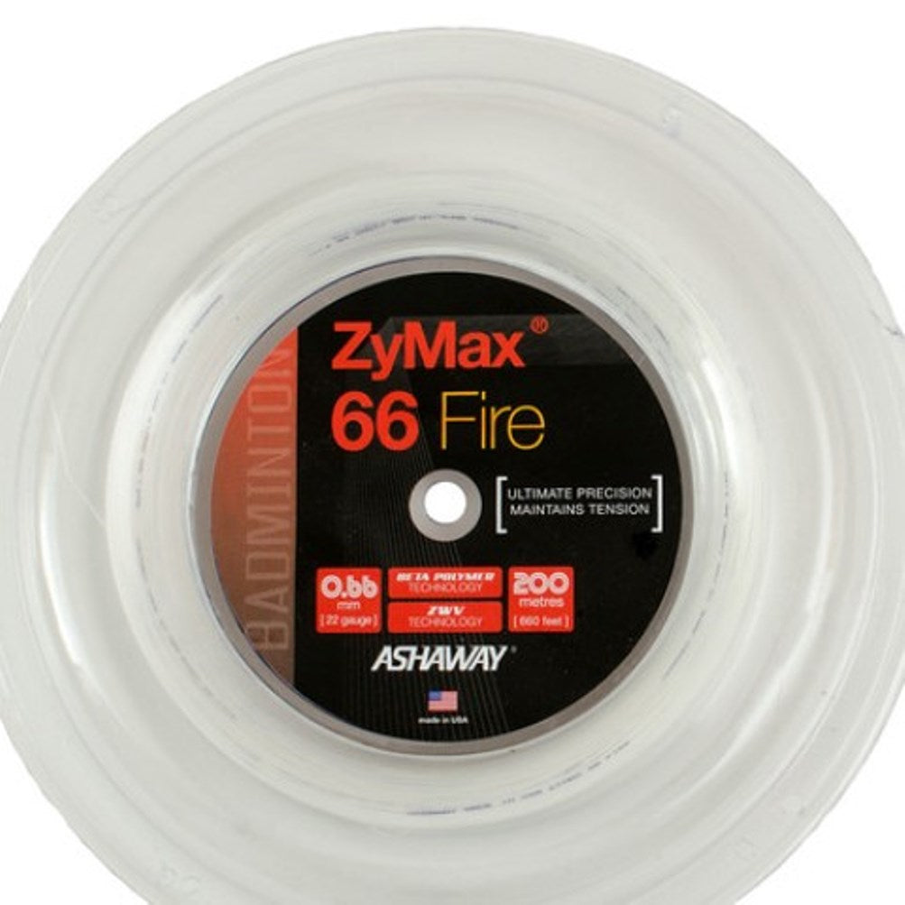 Ashaway ZyMax 66 Fire Badminton String Reel-Ivory White