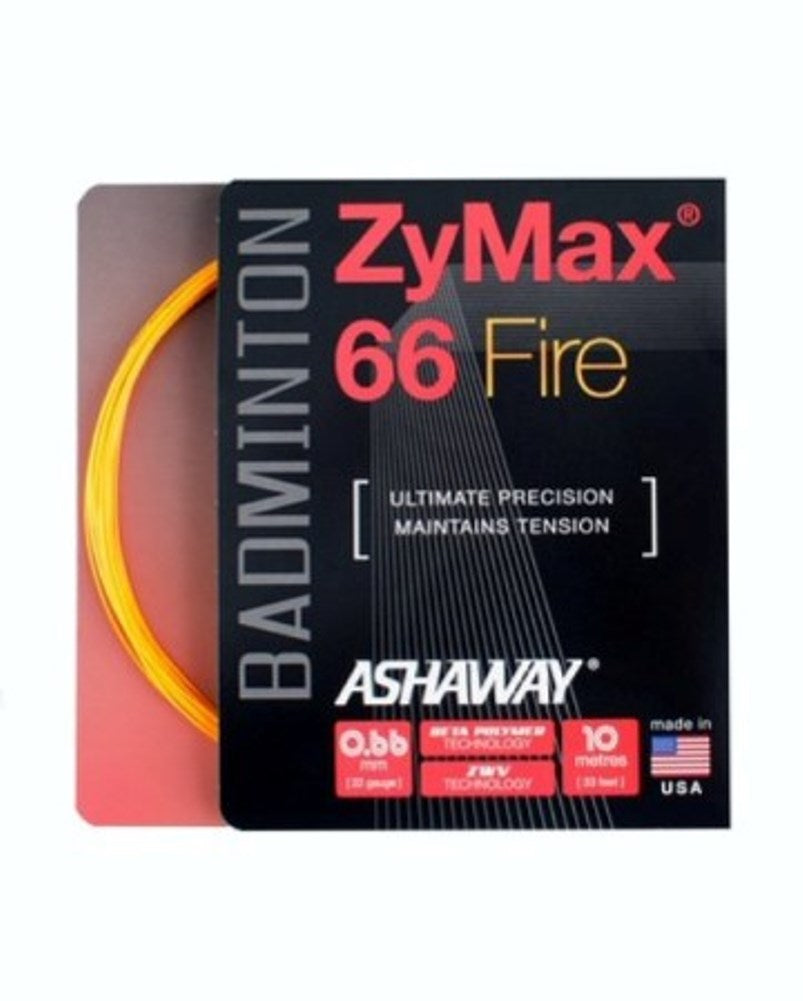 Ashaway ZyMax 66 Fire Badminton String Set-Fire Orange