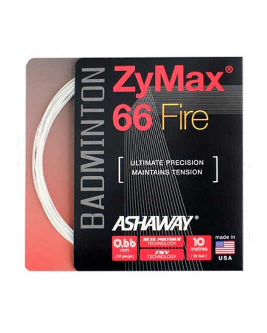 Ashaway ZyMax 66 Fire Badminton String Set-Ivory White
