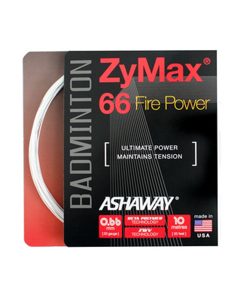 Ashaway ZyMax 66 Fire Power Badminton String Set-Ivory White