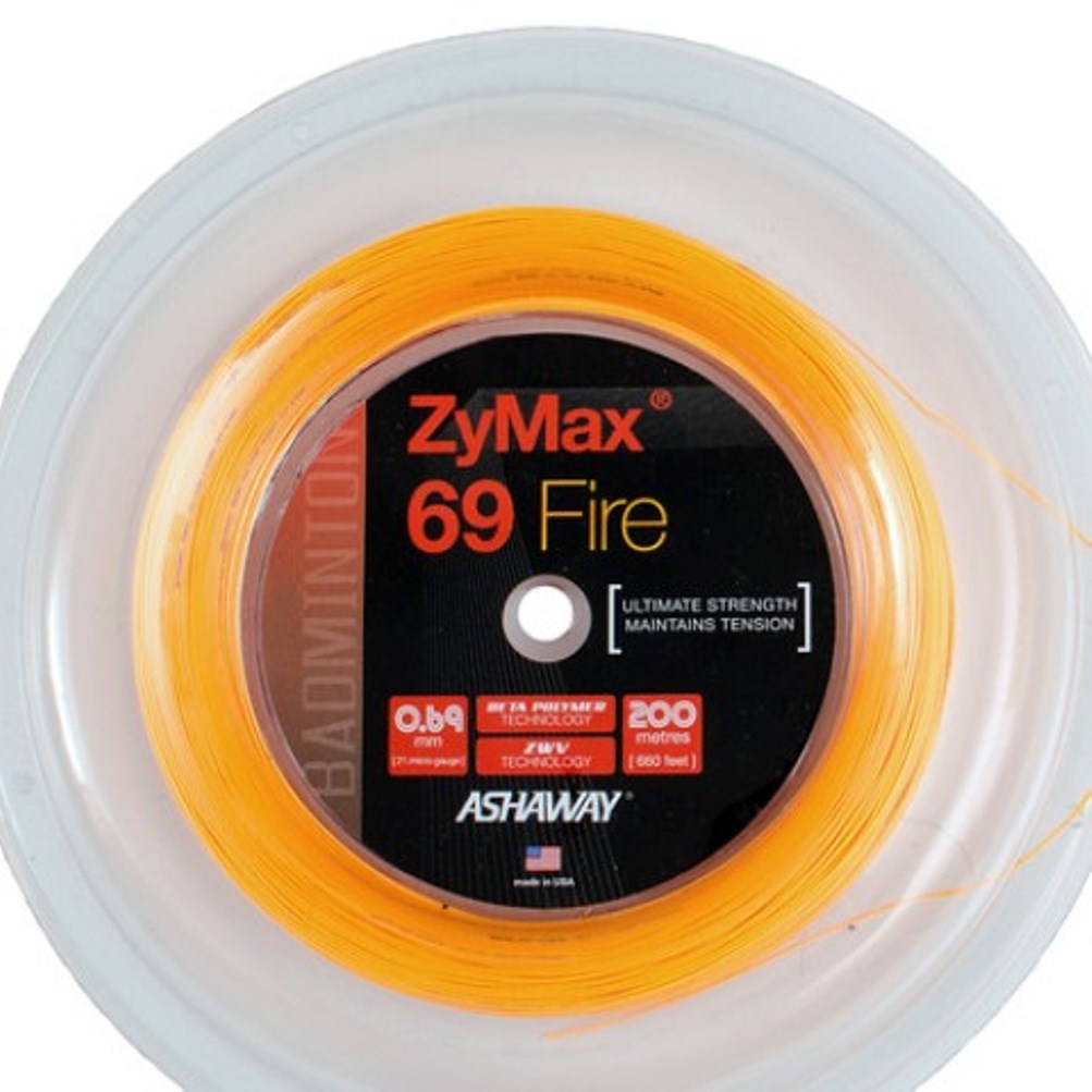 Ashaway ZyMax 69 Fire Badminton String Reel-Fire Orange