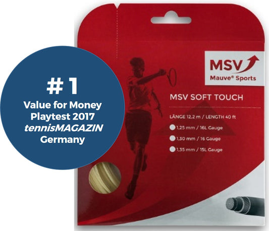 MSV Soft Touch Tennis String, 16 Gauge 1.30 , Natural